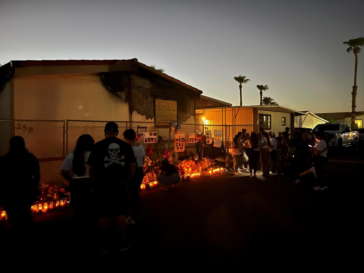 Dozens attend vigil to mourn and remember 5 dead in Tempe mobile home fire